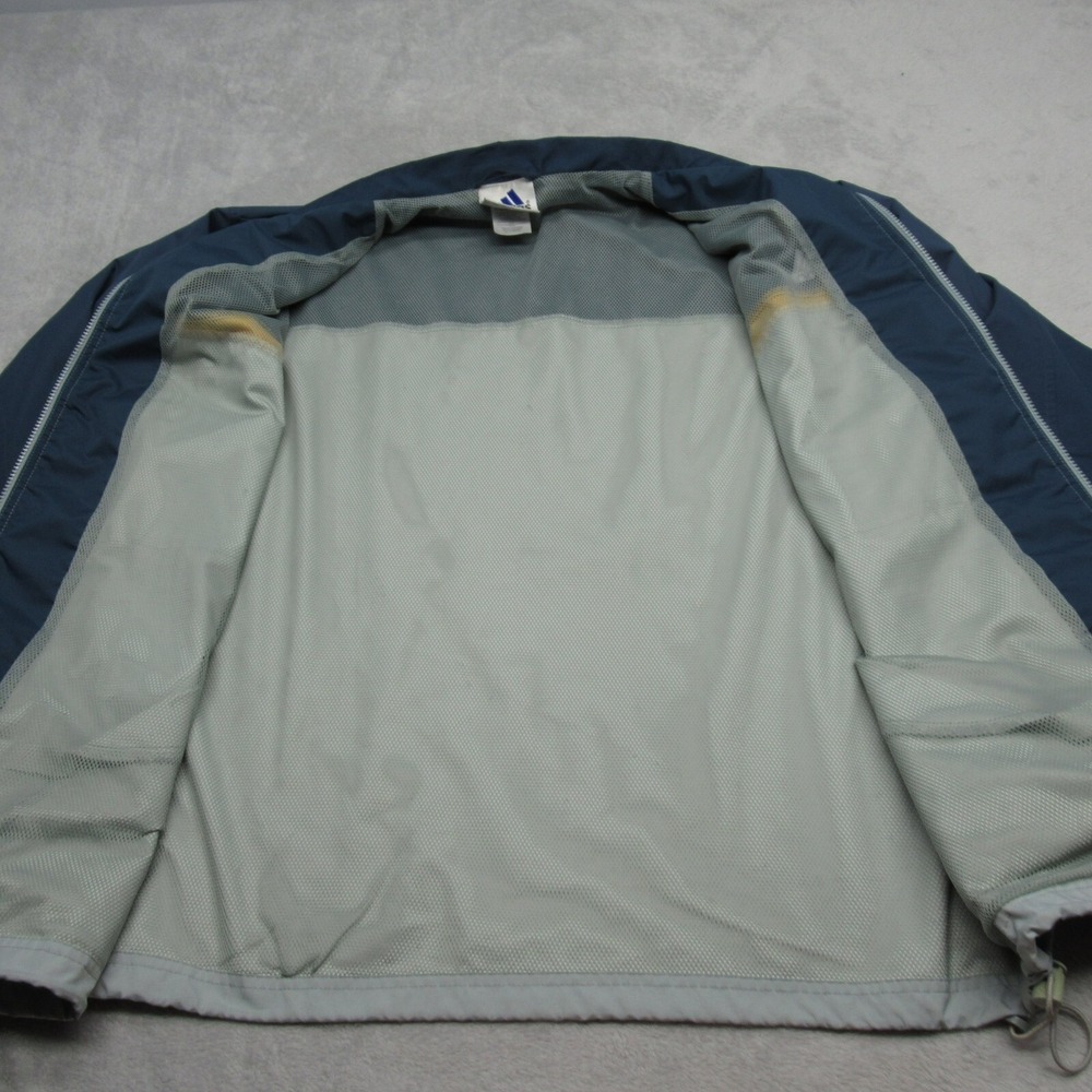 Adidas Jacket Windbreaker Mens Large Blue Cagoule Colorblock Full Zip VTG 90s - Picture 5 of 16